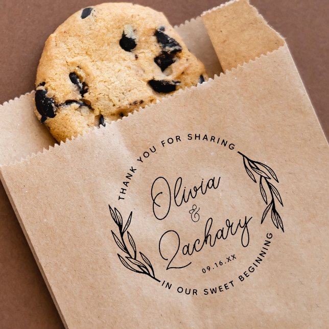 Modern Script Circular Wedding Thank You Rubber Stamp (Modern Script Circular Wedding Thank You Rubber Stamp)