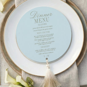 Modern Script Citrus Blue Formal Wedding Menu