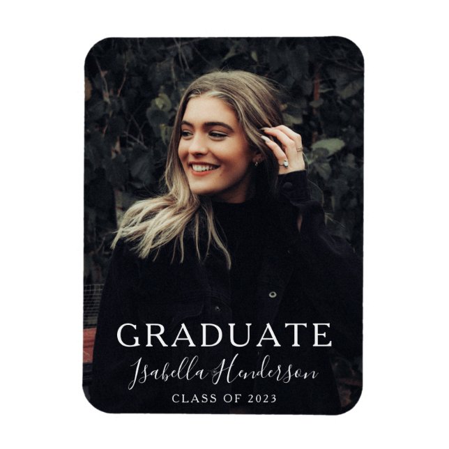 Modern Script Class Of 2022 Graduation Magnet (Vertical)