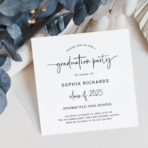 Modern Script   Class of 2024 Graduation Party Invitation
