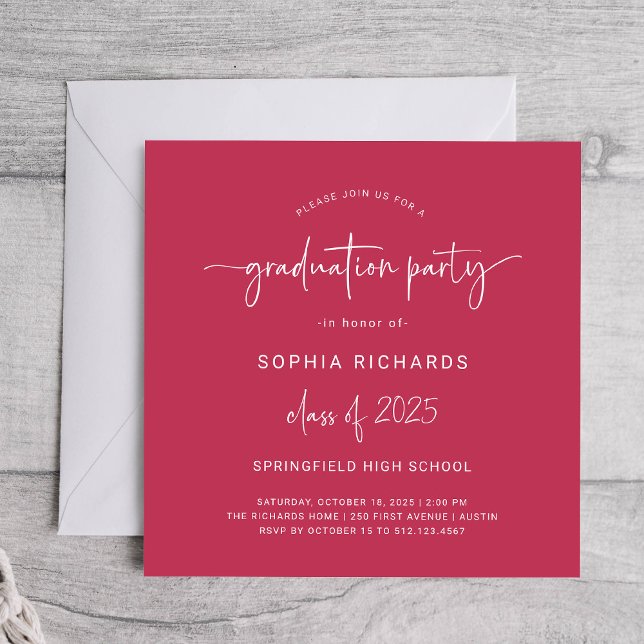 Modern Script | Class of 2025 Graduation Party Invitation (Creator Uploaded)