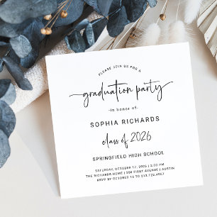 Modern Script   Class of 2026 Graduation Party Invitation