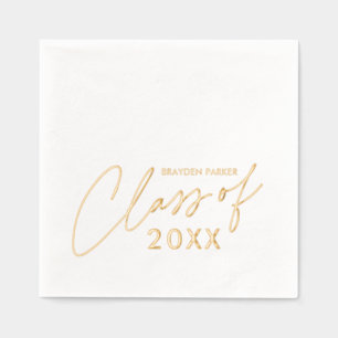 Modern Script Class of Graduation Foil Napkins