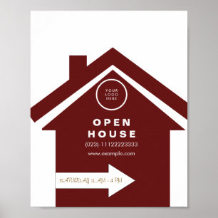 Modern Script Clean Wall Art Poster open house