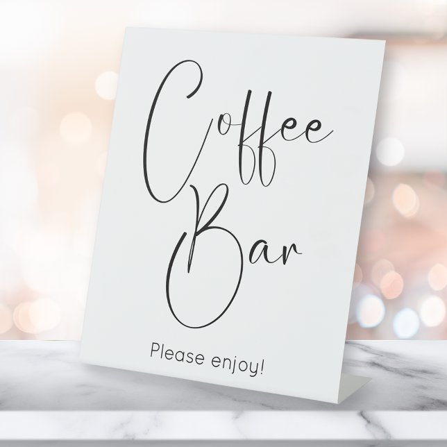 Modern Script Coffee Bar Pedestal Sign (Creator Uploaded)