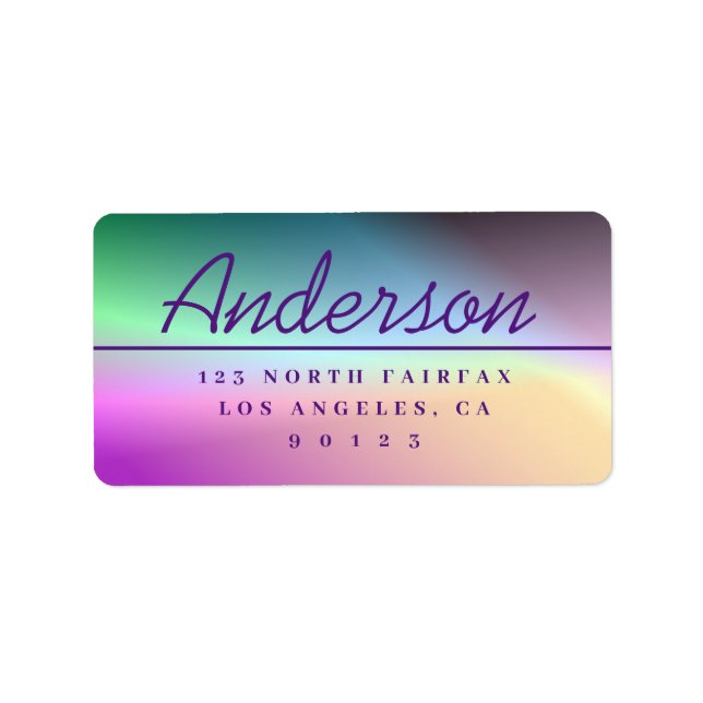 Modern Script Colourful Ombré Return Address Label (Front)