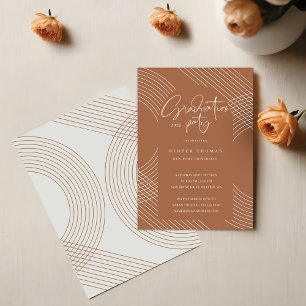 Modern Script Concentric Arches Graduation Party Invitation