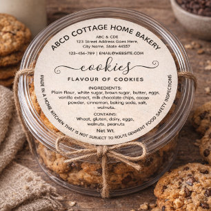 Modern Script Cookies Cottage Law Label