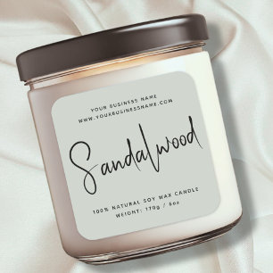 Modern script cosmetics candle label
