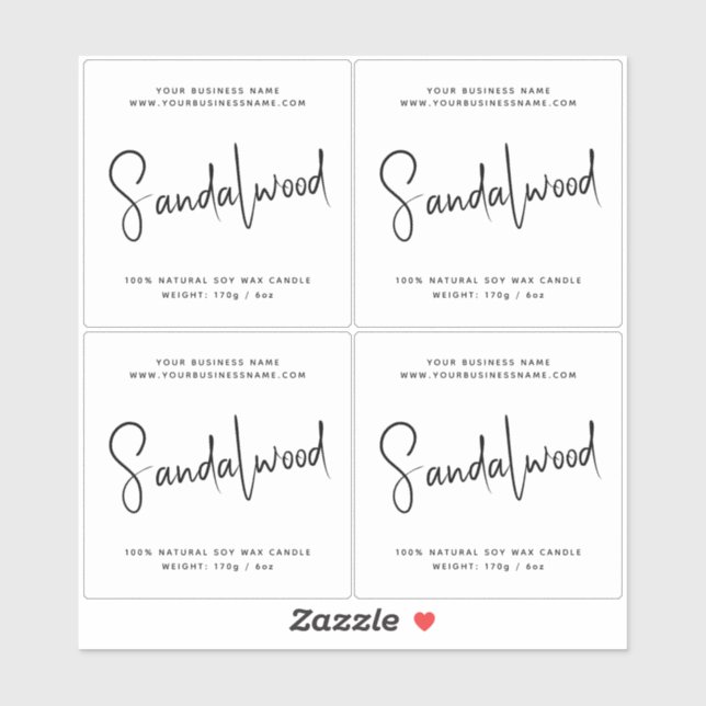 Modern script cosmetics candle label (Sheet)