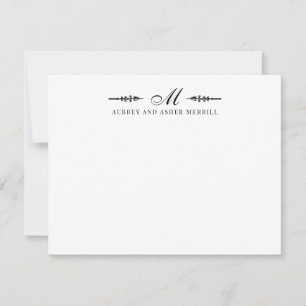 Modern Script Couple Married Name Card
