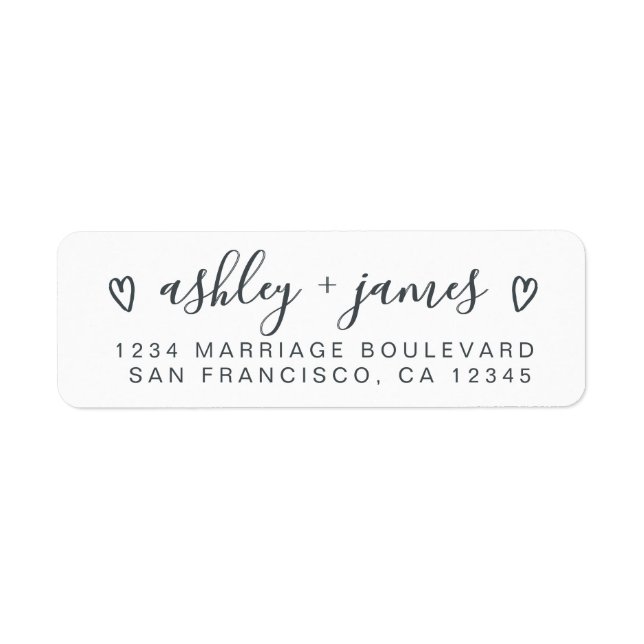 Modern Script Couple Return Address Label (Front)