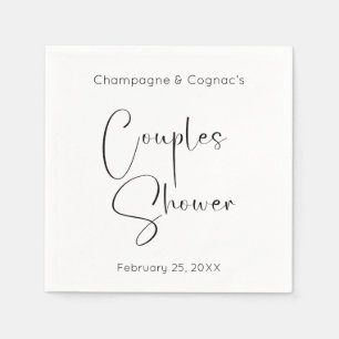 Modern Script Couples Shower Napkin