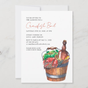Modern Script Crawfish Seafood Boil Party Invitation