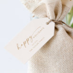 Modern Script | Cream Gold Holiday Family Holiday Gift Tags<br><div class="desc">These modern script cream and gold holiday family holiday gift tags are perfect for a minimalist holiday present. The simple yellow gold and ivory cream design features unique industrial lettering typography with modern boho style. Customisable in any colour. Personalise them with your name.</div>
