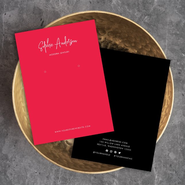 Modern Script Custom Colour Earring Display Card (Creator Uploaded)