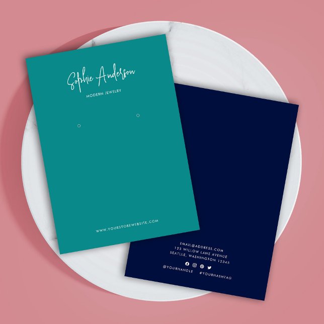 Modern Script Custom Colour Earring Display Card (Creator Uploaded)