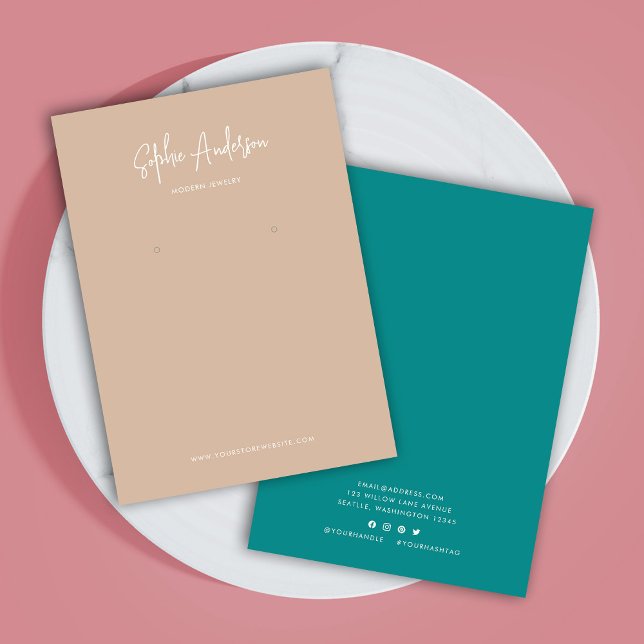 Modern Script Custom Colour Earring Display Card (Creator Uploaded)