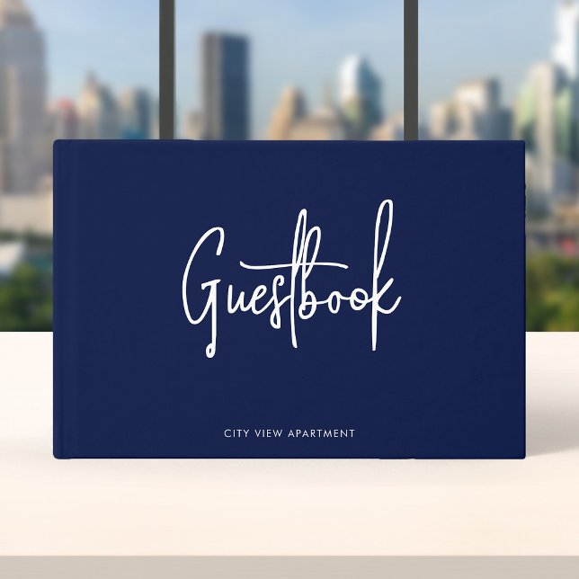 Modern Script Custom Colour Minimalist Guest Book (Creator Uploaded)