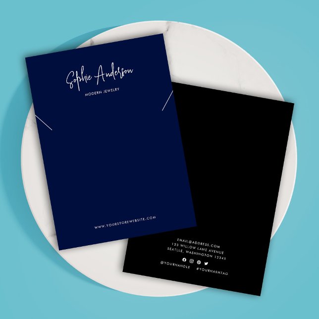 Modern Script Custom Colour Necklace Display Card (Creator Uploaded)