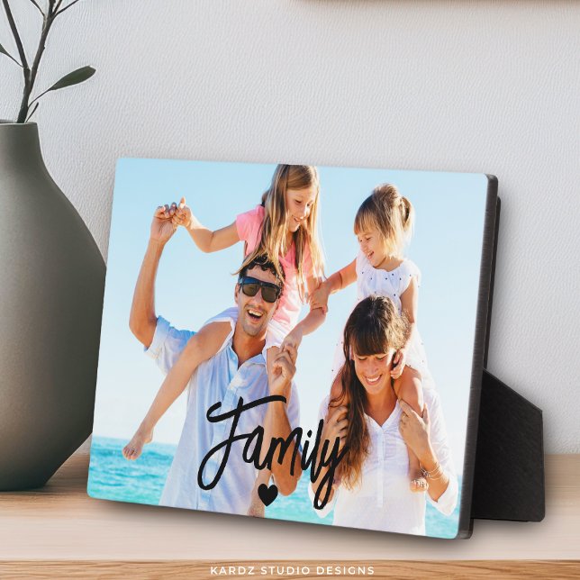 Modern Script Custom Family Photo Plaque (Creator Uploaded)