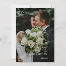 Modern Script Custom Photo Elegant Wedding 
