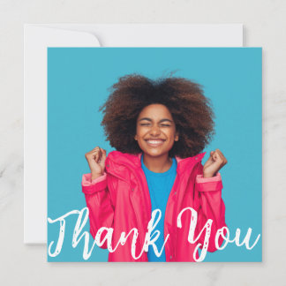 Modern Script Custom Photo Graduation Thank You  I Invitation