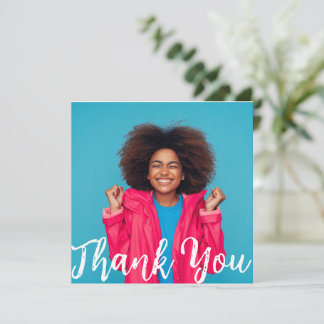 Modern Script Custom Photo Graduation Thank You  Invitation