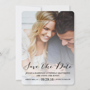 Modern Script   Custom Photo Save The Date