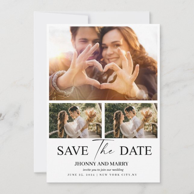 Modern Script | Custom Photo Save The Date Cards (Front)