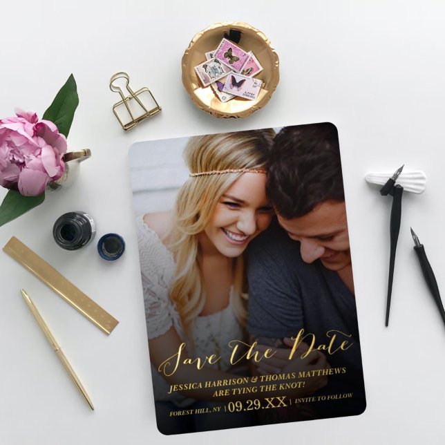 Modern Script | Custom Photo Save The Date Real (Creator Uploaded)