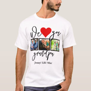 Modern Script Custom Photo   We Love You Grandpa T-Shirt