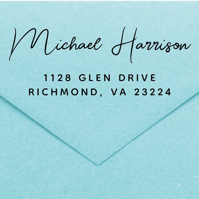 Modern Script Custom Return Address Rubber Stamp (Creator Uploaded)