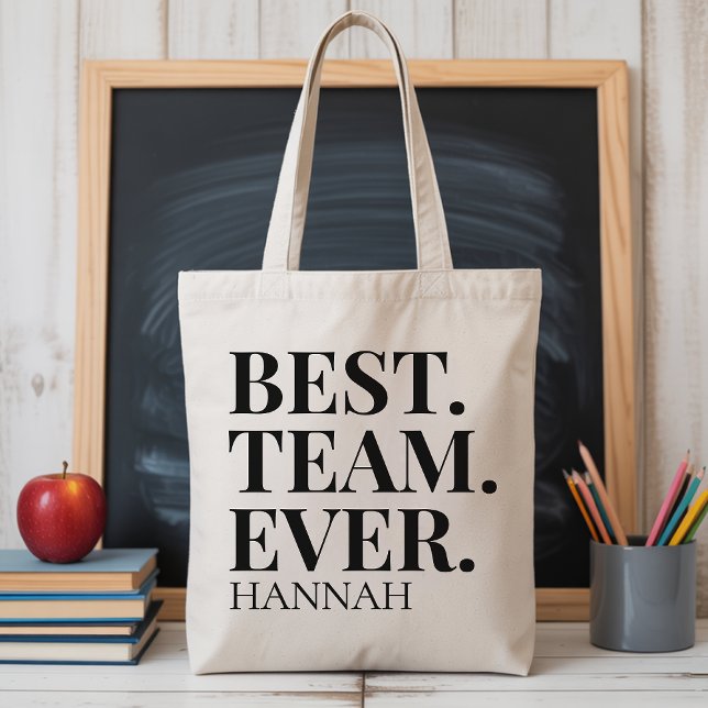 Modern Script Custom Tote Bag for Teachers & Teams (Custom Tote Bag Gift for Work Besties Office Team, Modern Custom Tote Bag for Teachers and Teams)