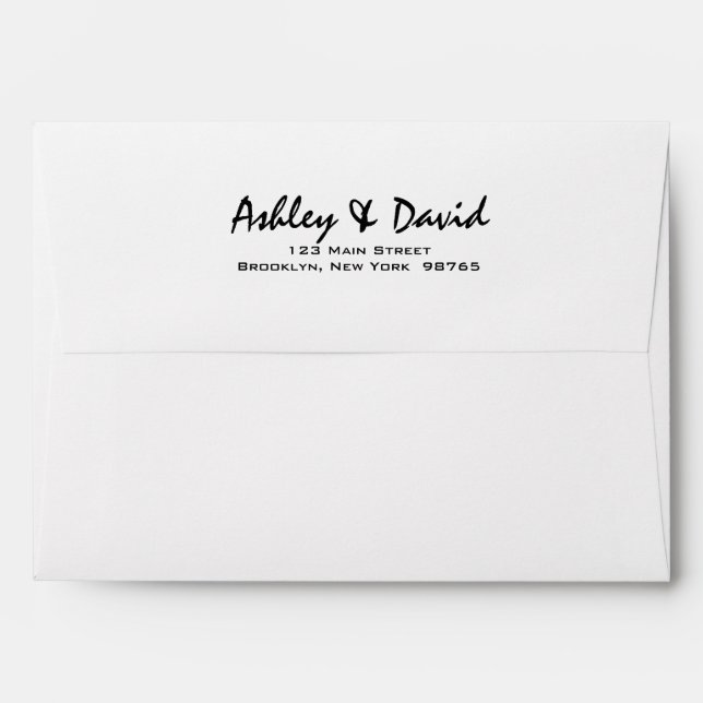 Modern Script Custom Wedding Invitation Envelope (Back (Top Flap))