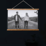 Modern Script Custom Wedding Photo Keepsake Hanging Tapestry<br><div class="desc">Modern Custom Photo Hanging Tapestry with your wedding or engagement photo of choice,  featuring modern handwritten script for your names. Upload your photo to this hanging canvas print as home decor for yourself or give as a gift.</div>