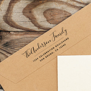 Modern Script   Cute Calligraphy Return Address Rubber Stamp