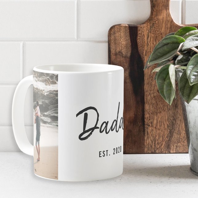 Modern Script Daddy Est. Father's Day Photo Coffee Mug (Creator Uploaded)