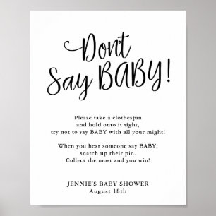 Modern Script Don't Say Baby Game Poster