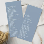 Modern Script Dusty Blue Minimalistic Wedding Programme<br><div class="desc">Celebrate in style with these stylish and very trendy wedding programs. This design is easy to personalise with your special event wording and your guests will be thrilled when they see these fabulous programs. Matching items can be found in the collection.</div>