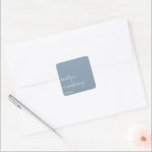 Modern Script Dusty Blue Minimalistic Wedding Square Sticker<br><div class="desc">Celebrate in style with these modern and very trendy wedding stickers. This design is easy to personalise with your special event wording and your guests will be thrilled when they receive these fabulous stickers. Matching items can be found in the collection.</div>