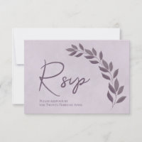 Modern Script Dusty Purple & Plum Leaves Wedding