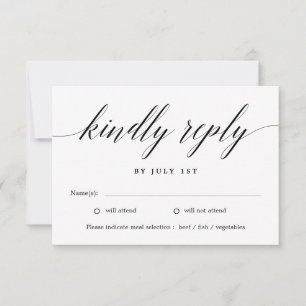 Modern Script EDITABLE COLOR RSVP Card MSC