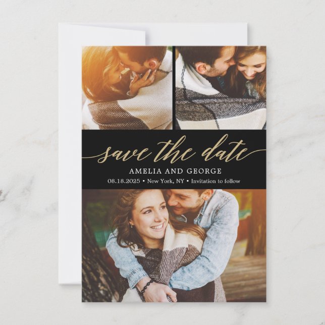 Modern Script EDITABLE COLOR Save The Date Card (Front)