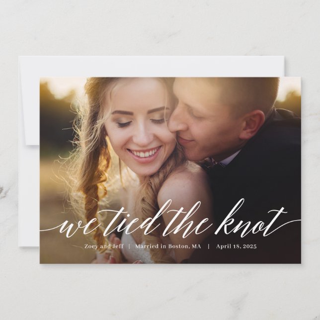 Modern Script Editable Colour Wedding Announcement (Front)