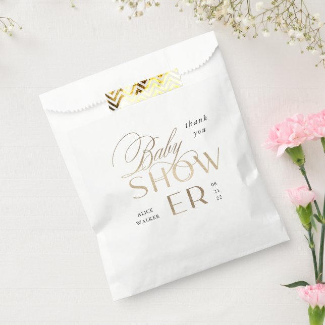 modern script elegant baby shower favour bags (Sealed)