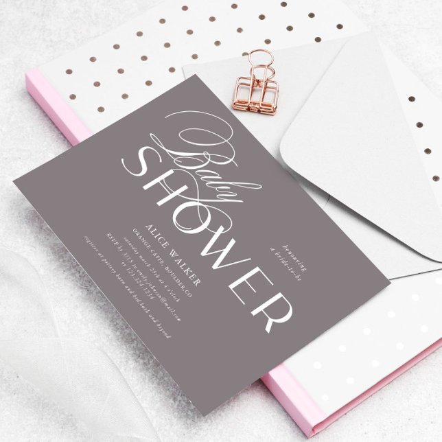 Modern Script Elegant Baby Shower Invitation (Creator Uploaded)