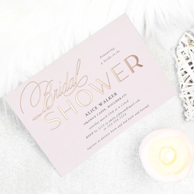 modern script elegant bridal shower foil invitatio (Creator Uploaded)