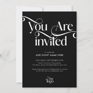 Modern Script Elegant & Chic Business Event Gala Invitation