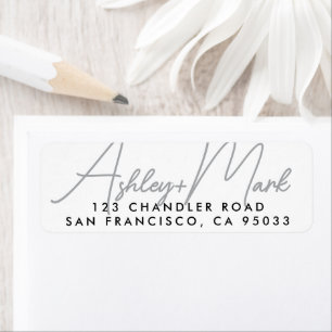 Modern Script Elegant Chic Wedding Return Address